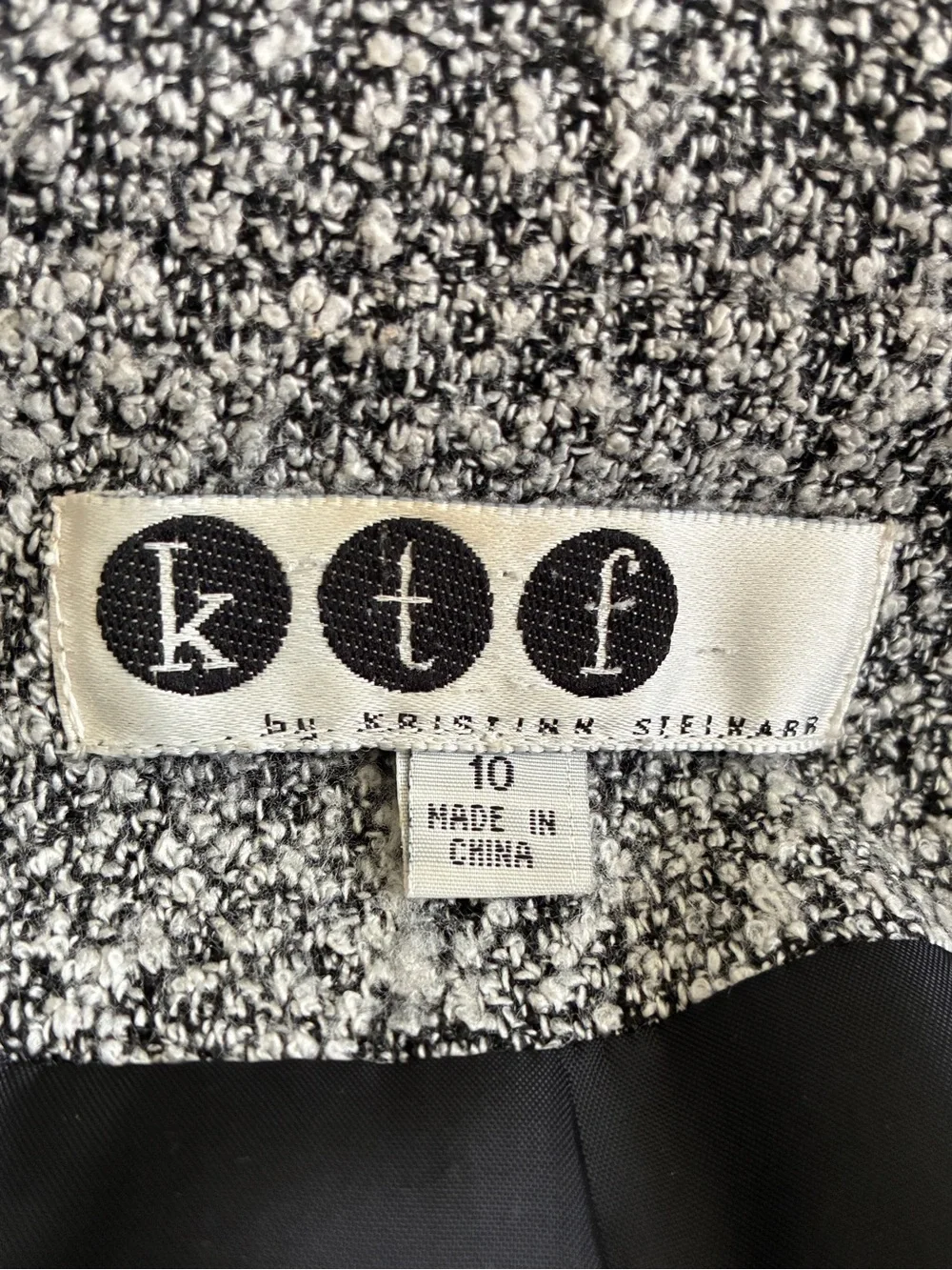 ktf by Kristinn Steinarr Tweed Bouclé Jacket Size 10